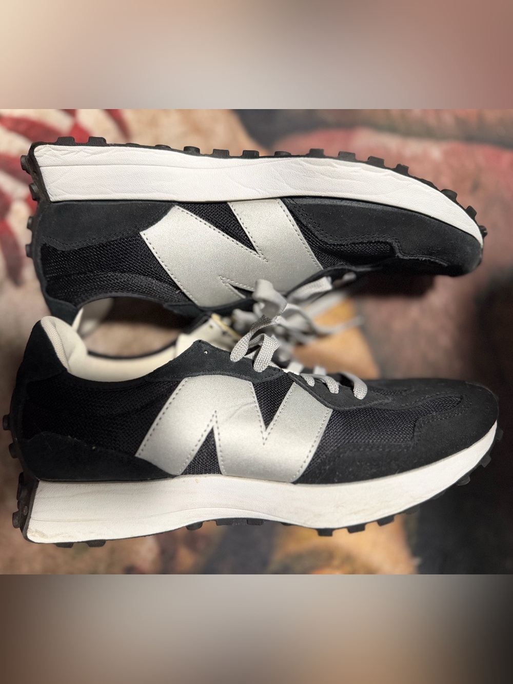 New Balance Black Runner Sneakers with Silver 'N'